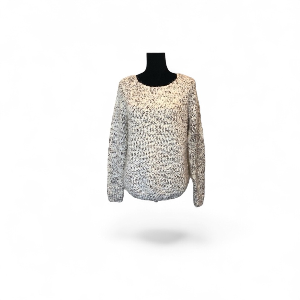 Buffalo David Bitton cream eyelash pull over long sleeve cozy sweater size large